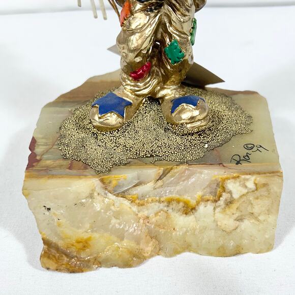 Ron Lee Clown with Balloons Figurine Gold Onyx Hand Painted Signed 1979 Early - Picture 13 of 16